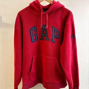 GAP vintage late 90s/Y2K maroon fleece pullover hoodie M/L